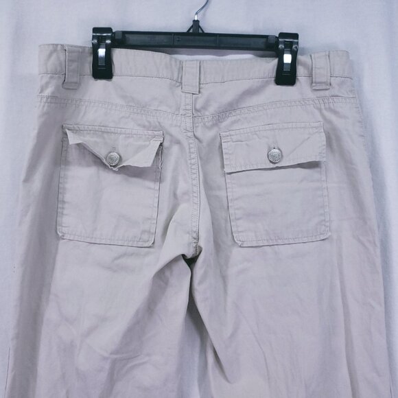 Paris Blues Soulmate Beige Button Up Front Pockets Wide Leg Cargo Pants Size 7 - Picture 11 of 15